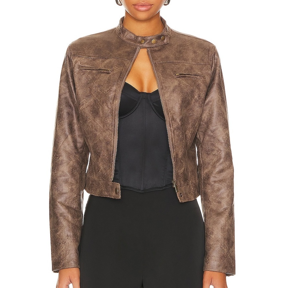 Lioness Brown Leather Jacket